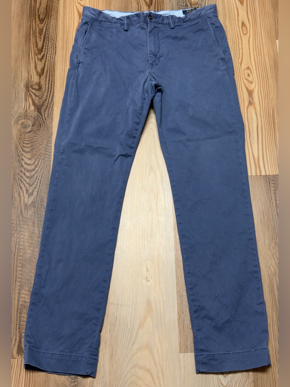Polo Ralph Lauren Men's 34x34 Stretch Straight Fit Blue Chino Cotton Pants